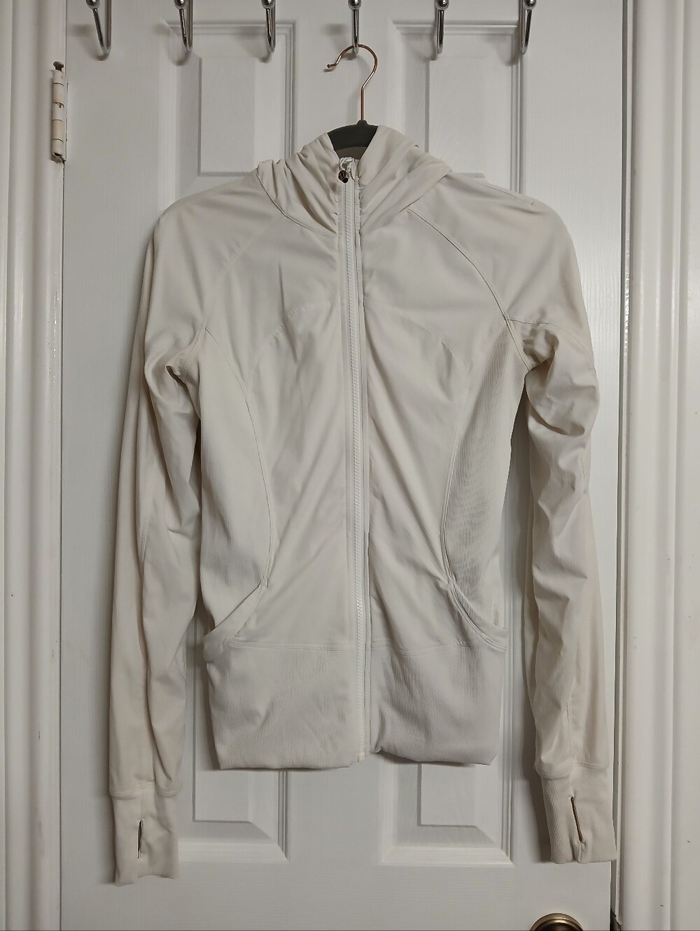 🖤LULULEMON Light Cream Hooded Zip-Up Reversible Jacket - SIZE 6